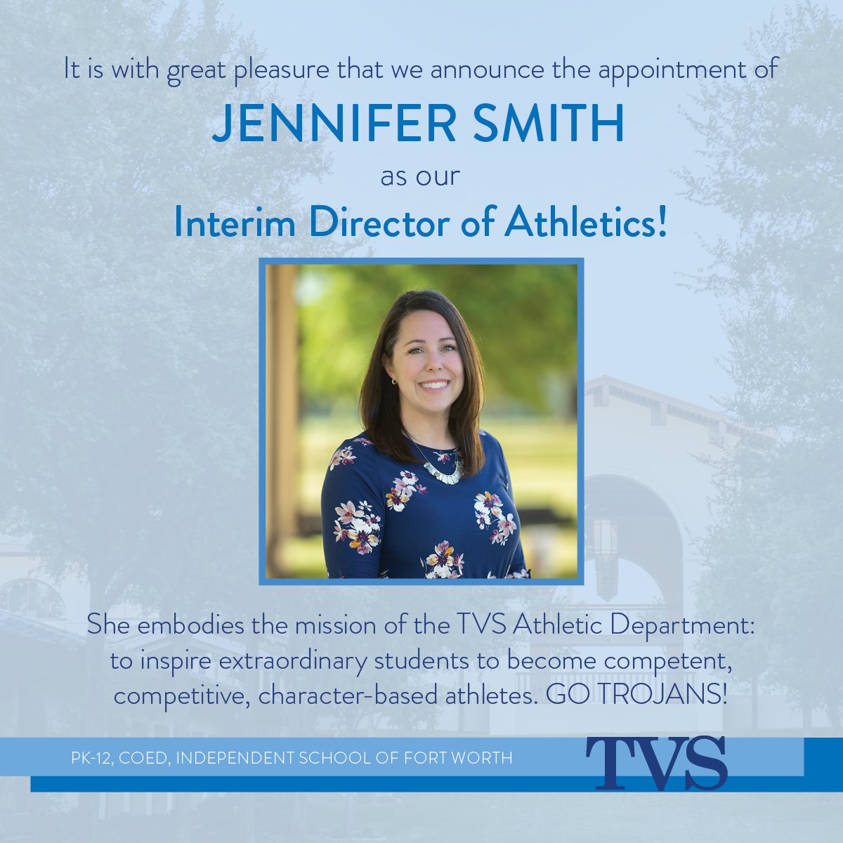 Congratulations, Jennifer Smith! Read more at tvs.org/news-media. @TVSathletics