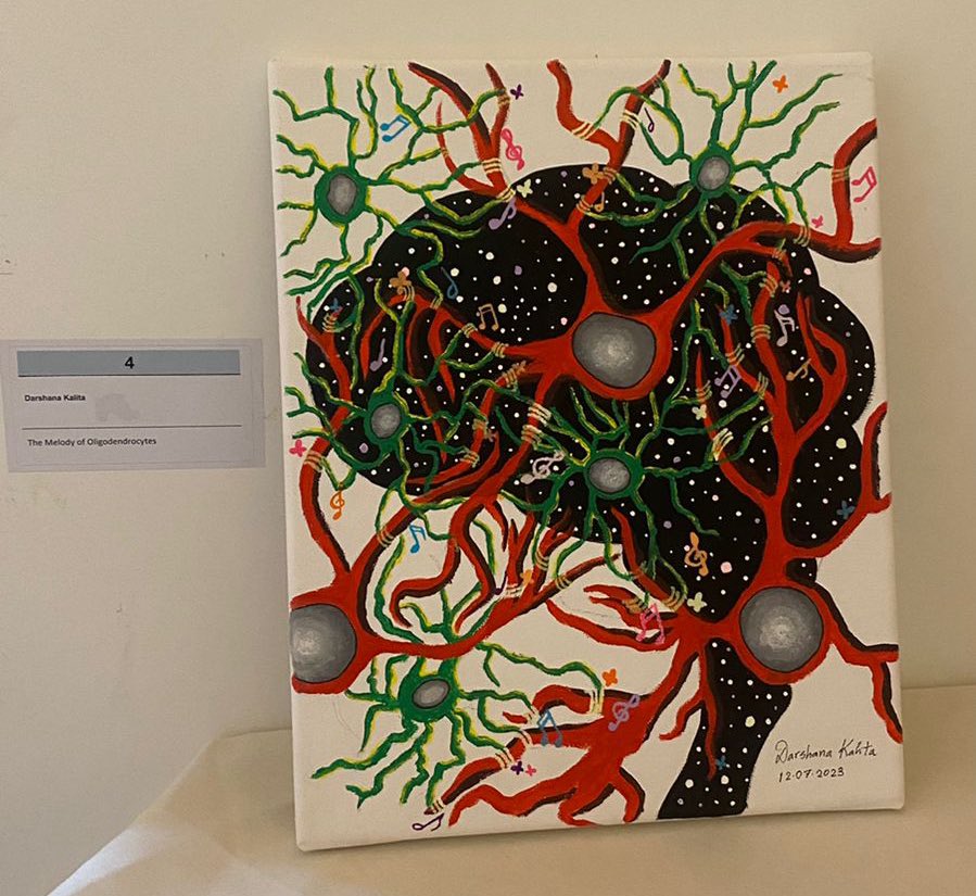 ‘The melody of oligodendrocytes’ an art piece by my dearest friend and former lab mate <a href="/DarshanaKalita2/">Darshana Kalita</a> ✨ Check out her Instagram page @sciencebyteswithliza to learn more about #neuroscience in an artsy way! <a href="/PhDVoice/">PhD Voice - Independently Run</a> <a href="/AcademicChatter/">Academic Chatter™</a> <a href="/Sci_Art/">SciArt</a>