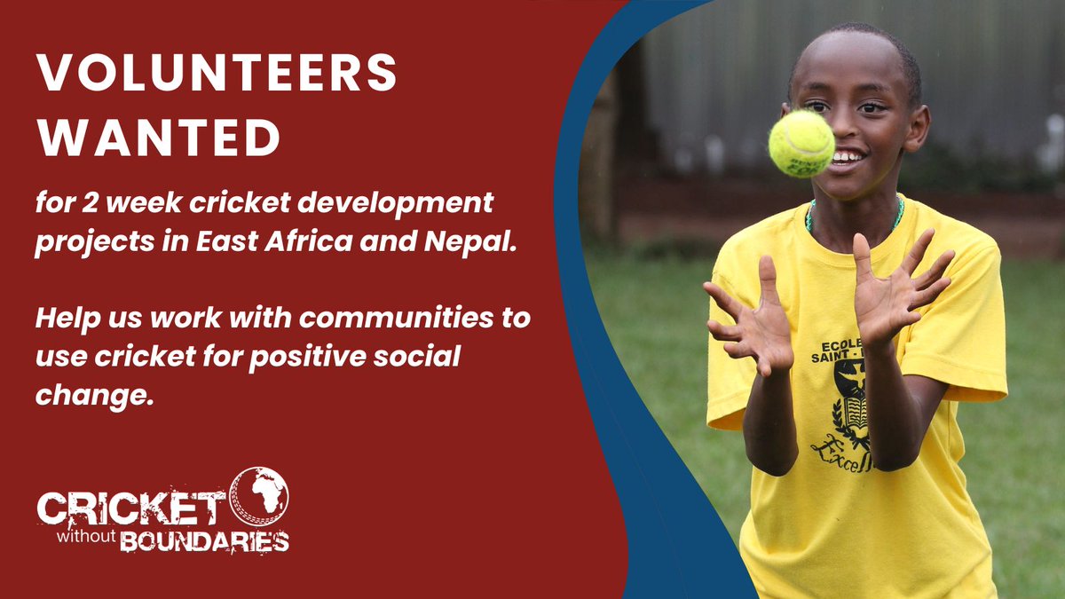 Talent is equally distributed; opportunity is not. Volunteer with Cricket Without Boundaries (CWB) to help disadvantaged young people start their cricketing journey while also using the sport as a platform for positive social change. cricketwithoutboundaries.com/volunteer