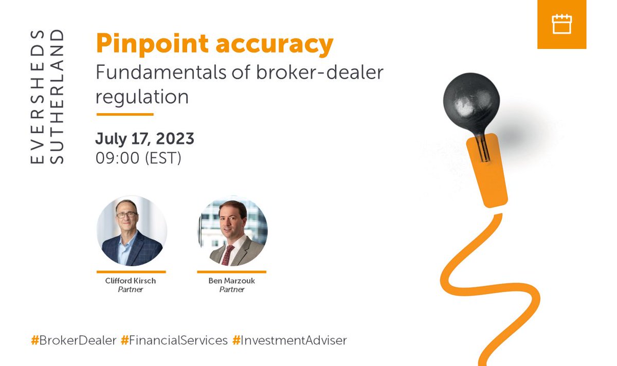 Partners Clifford Kirsch and Ben Marzouk presented “Fundamentals of Broker-Dealer Regulation” during the @PractLawInst seminar “Fundamentals of Broker-Dealer Regulation 2023” on July 17, 2023, in NY. #BrokerDealer #FinancialServices #InvestmentAdviser esglobal.law/3ryeGNp