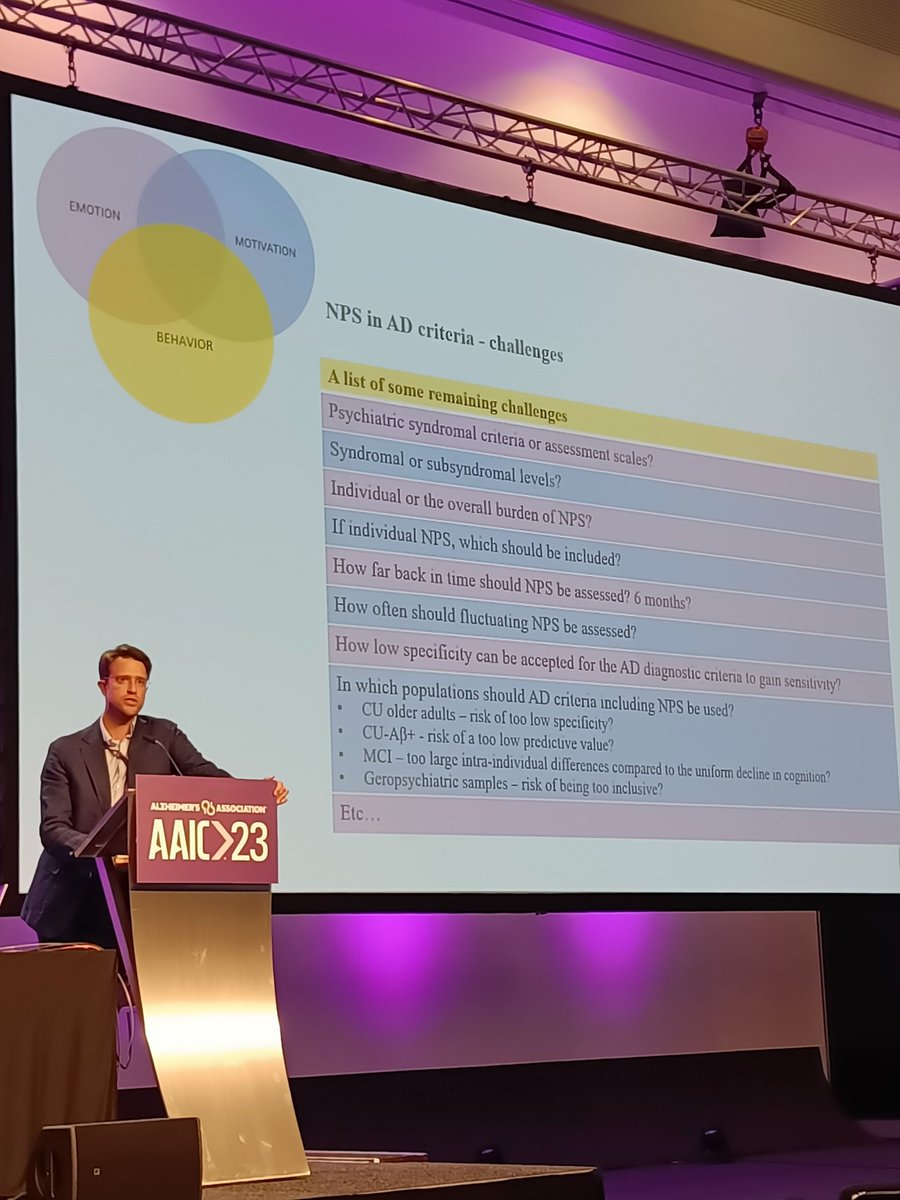 Great session today at #AAIC23 on the interface of cognition and behaviour for dementia risk - covered mild behavioural impairment, MR studies on dementia risk factors, and neuropsychiatric symptoms as markers for AD <a href="/RoopalDesai5/">Roopal Desai</a> @byron_creese