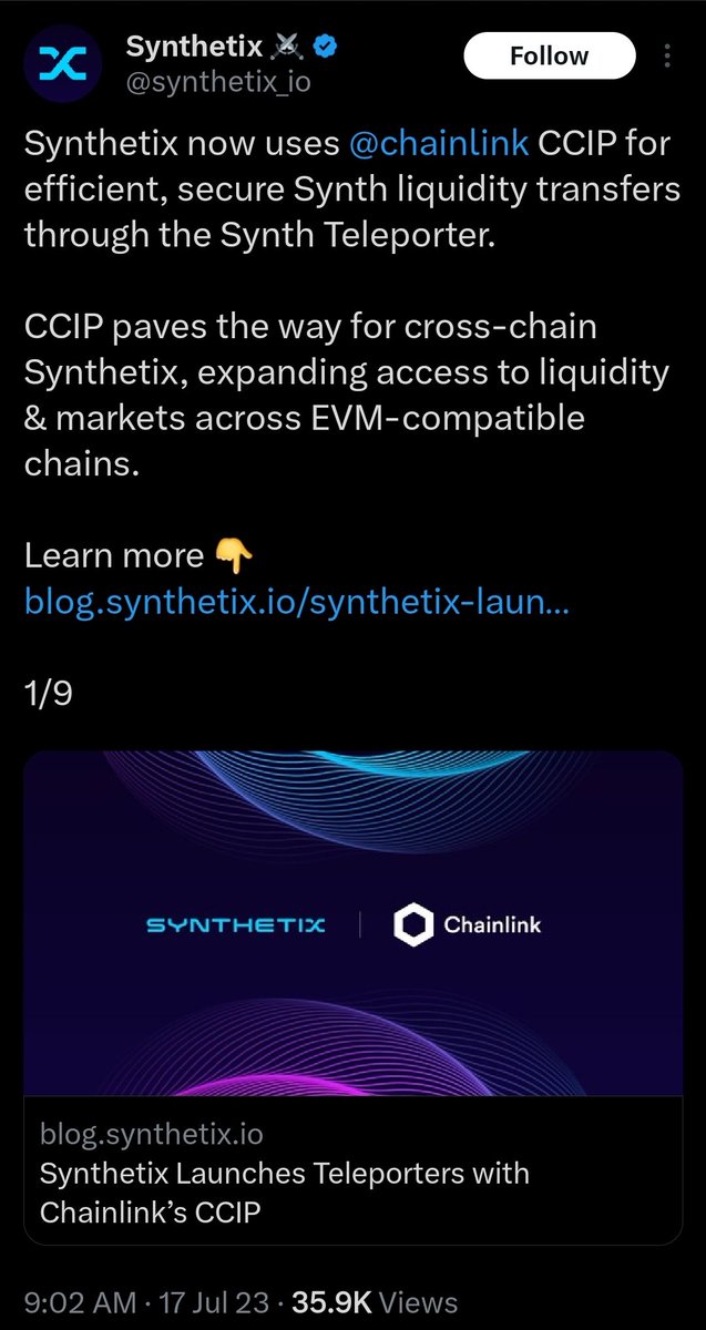 How it started:                          How its going:

@synthetix_io $SNX $LINK #CCIP #NetworkEffects