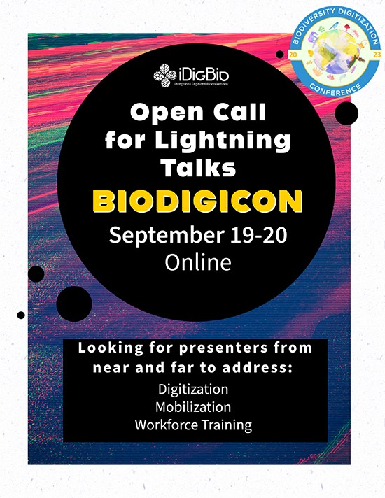 Open call for Lightning Presentations from near and far to address innovative protocols, resources, tools, strategies, etc. at this year’s BioDigiCon! Registration is required to submit an abstract. Abstract deadline is Sept. 1st. Register now for free at: idigb.io/a