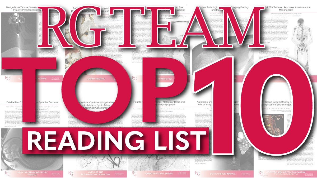 We are delighted to present our newly updated Top 10 Reading List for trainees, which features RadioGraphics articles from 2022 and 2023. Our curated lists are your go-to resource for making informed decisions. bit.ly/3pWStrF

#RGphx <a href="/cookyscan1/">Cooky Menias</a> <a href="/RadG_Editor/">RadioGraphics_Editor</a>