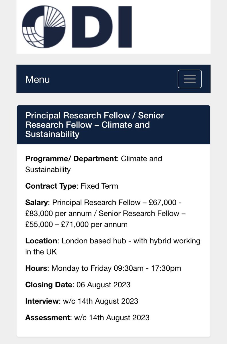 Don’t miss this amazing opportunity to join @ODI_Global & lead fantastic programs on the just #EnergyTransition #sustainablefinance #climatefinance - and to work with my wonderful team! 🌎🌍🌏 Apply by: 6 August #ClimateAction #researchers #thinktank isw.changeworknow.co.uk/odi/vms/e/care…