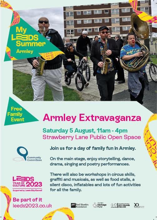 Alice_Smart's tweet photo. @Leeds_2023 is coming to #Armley next month 🎉 

Come on down to Strawberry Lane Fields on Saturday 5th August for our Armley Extravaganza event for fun and entertainment for the whole family.

I look forward to seeing you there! https://t.co/aaaa4q86xu