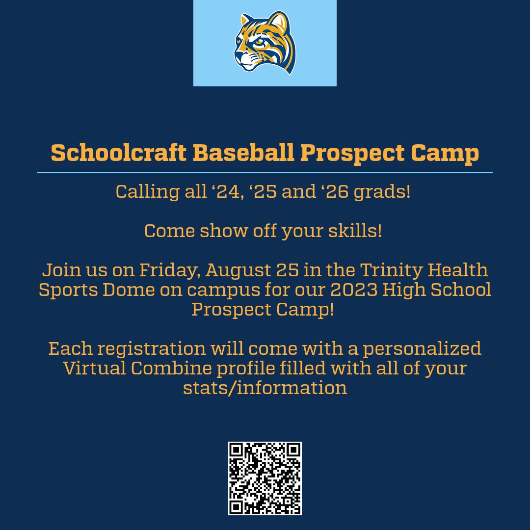 Calling all '24, '25 and '26 grads , come show off your skills!

Camp starts at 9am for position players and noon for pitchers/catchers

Link to register: bit.ly/23scbbpc
Or scan the QR code

#goslots