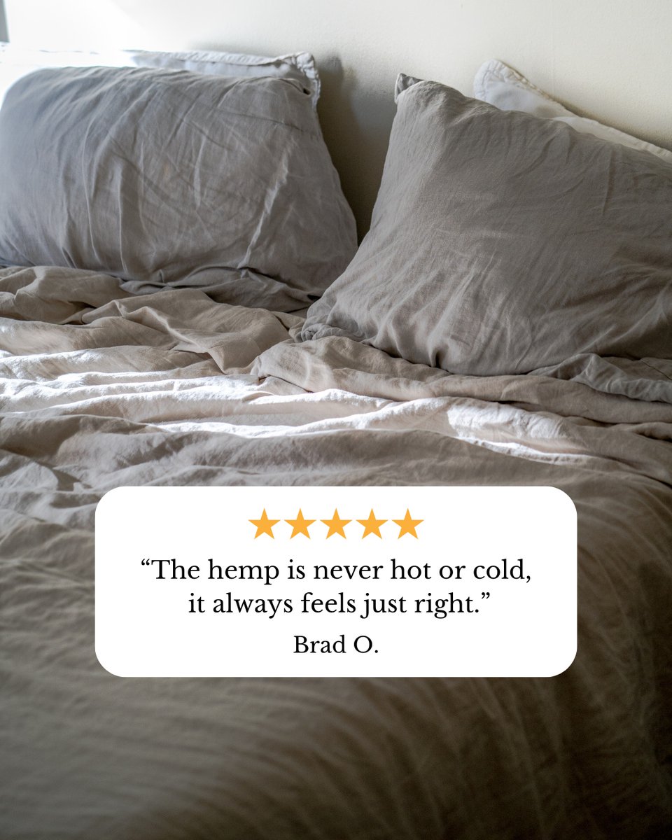 Is this a review from Goldilocks, because it sounds like our organic hemp bedsheets are just right! ✨ We LOVE hearing what you think about your Delilah Home bedding, especially when we've got another hemp convert! Thanks Brad O.!⁠
⁠
#hemp #hempheals #hemplove