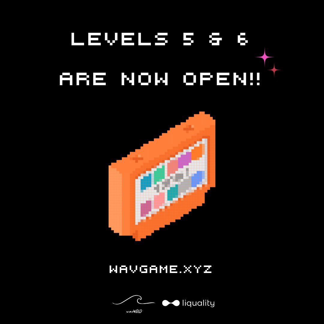 Levels 5 &amp; 6 of the wavGAME are now open! 👀🌊👾

wavgame.xyz

Go play to connect &amp; earn epic rewards!!