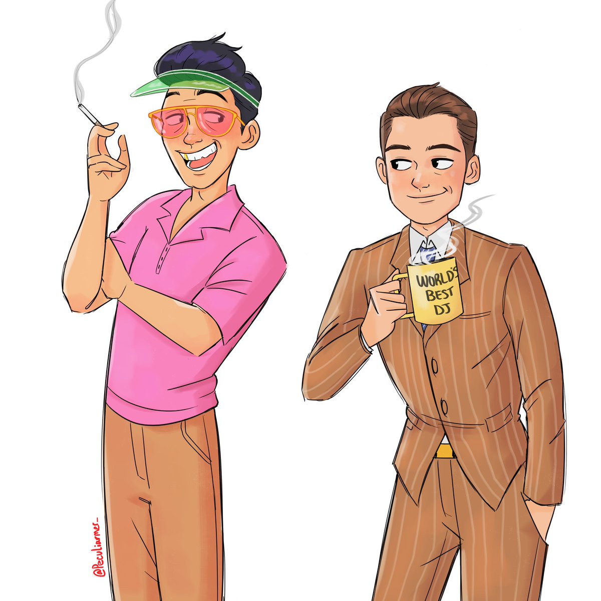 peculiarmer's tweet image. The two favs 🎙️(Kyle definitely drinks coffee… definitely😗) #docd #doctordestruction #planetorydestruction