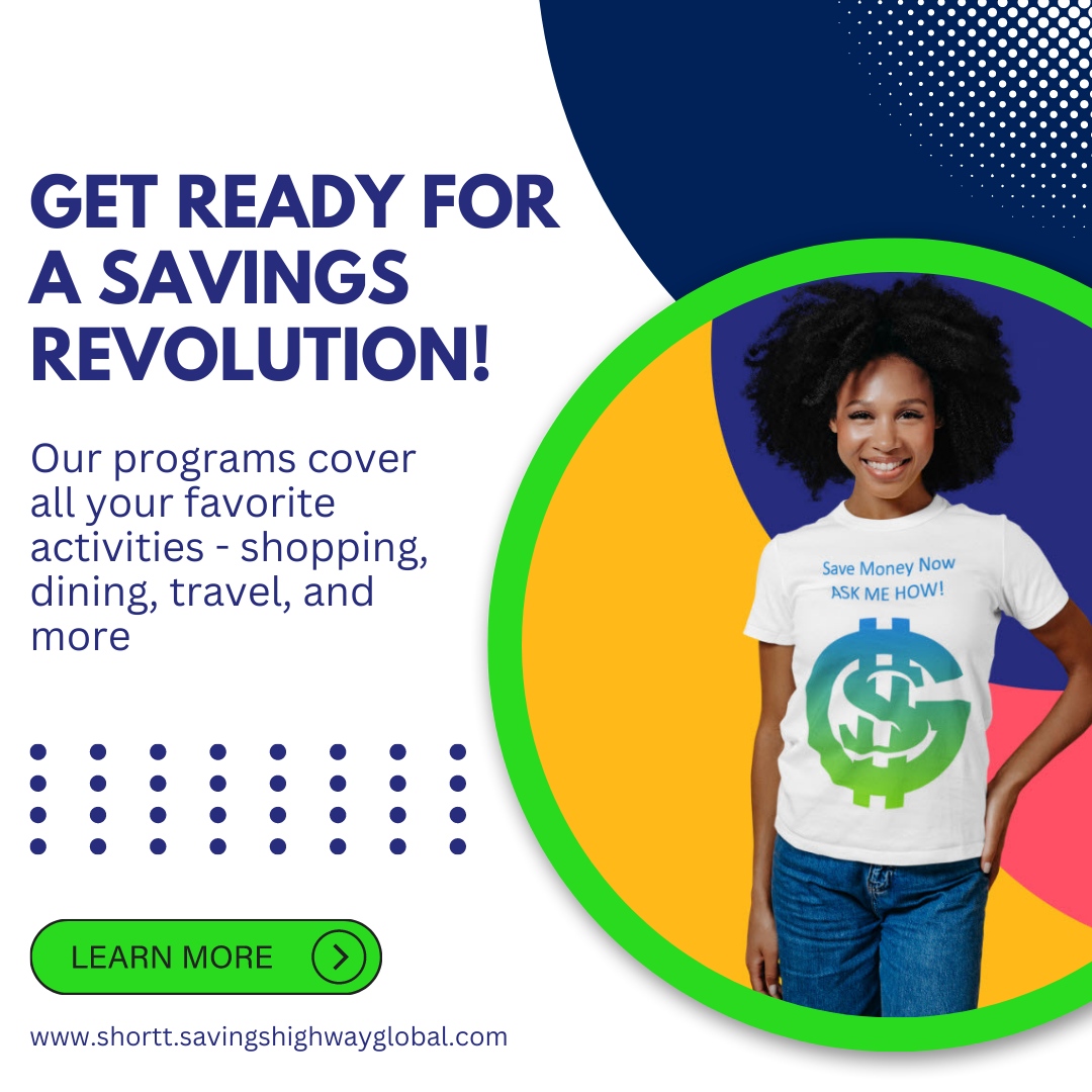 BrianShortt4's tweet photo. Want to save while you shop, dine, and travel? We've got you covered! Our savings programs offer incredible deals on all your favorite activities. Start saving today and enjoy the satisfaction of watching your savings grow!

#SavingsHighwayGlobal https://t.co/QPNsCeCjd0