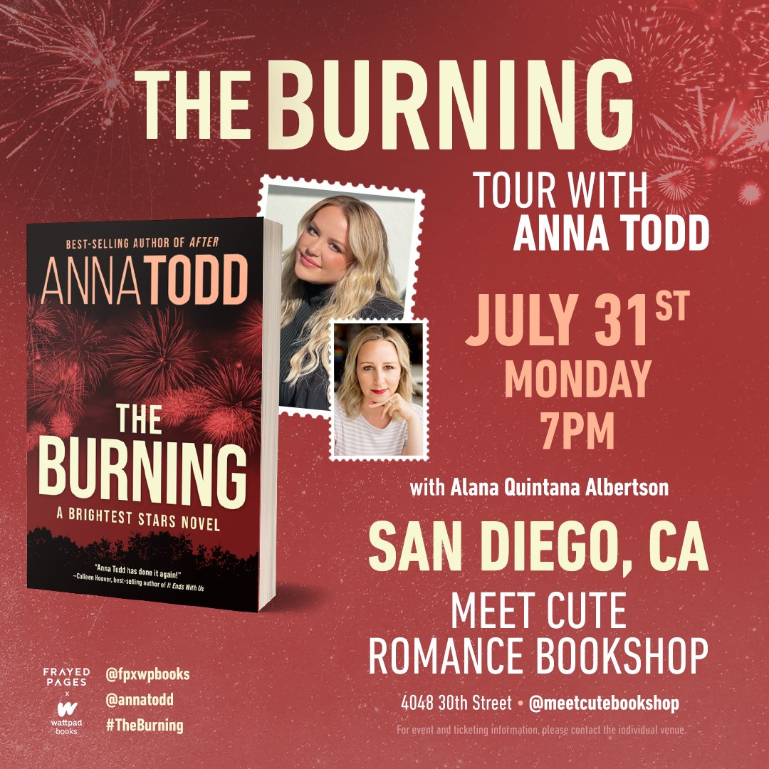 Kicking off the tour in SAN DIEGO on July 31st, we'll have author @AlanaAlbertson in conversation with Anna Todd! RSVP: meetcutebookshop.com/events/20230731 @_meetcutebooks_