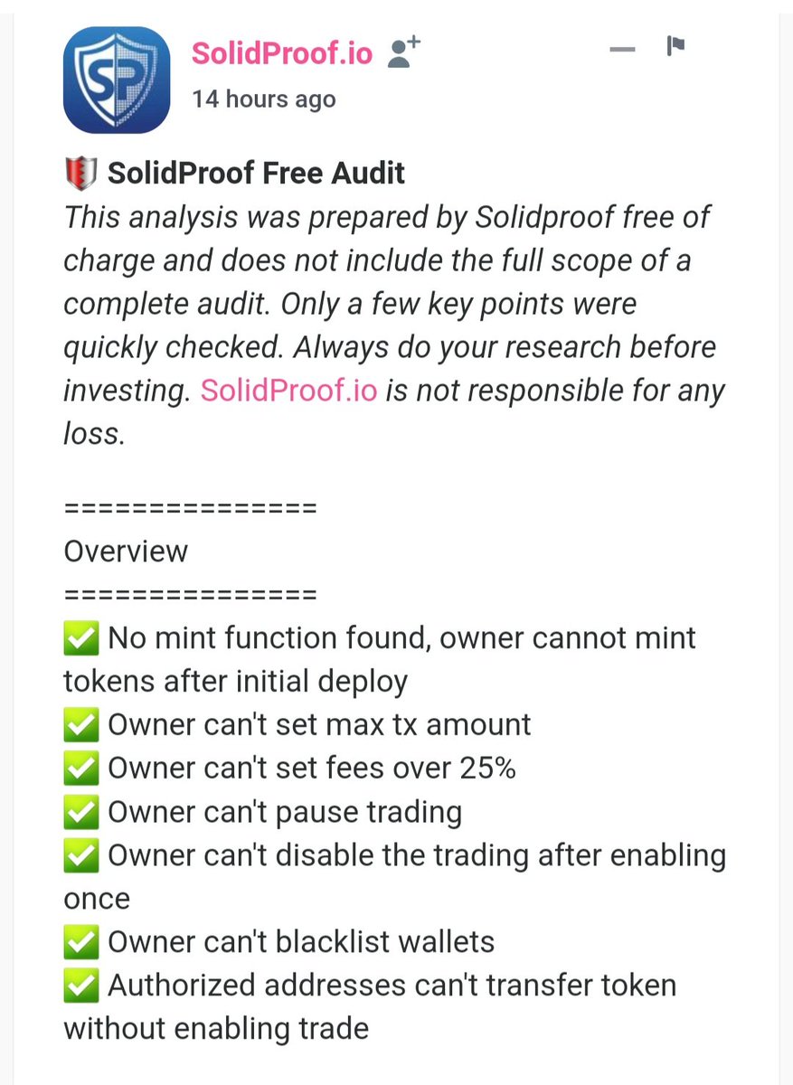 WOOGIEGLOBAL's tweet photo. https://t.co/0YJ1etkwnV $WOOGIE TOKEN

Liquidity Locked 50,000 Years🔒
Woof Staking Pools Locked✅️

Adopt a puppy with rewards✅️

The new meta #Woogie pups

Join us https://t.co/qqvPFQRqdA

🛡️ SolidProof Free Audit

Link for confirmation 📖

https://t.co/DtBlh4NdkM

🐕🐕🐕 https://t.co/RepBiGcr8s