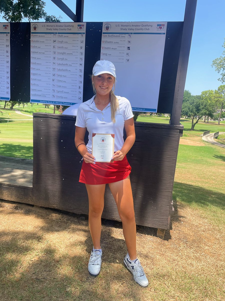 emmakvh13's tweet photo. Qualified today with a 71👏 So excited to compete in the US Women’s Am at Bel-Air CC!! https://t.co/tSSm9ZeWCb