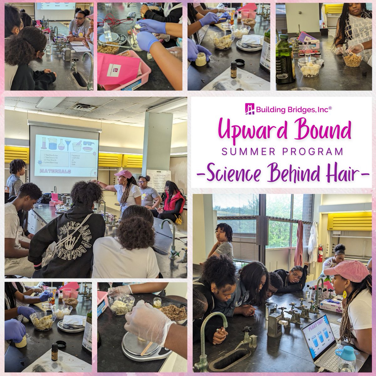 An incredible Upward Bound Summer Program at Chicago State University, where students delved into the science behind hair and soap chemistry, igniting their passion for STEM and leaving us inspired for more learning adventures ahead!  #UpwardBound #STEMPassion