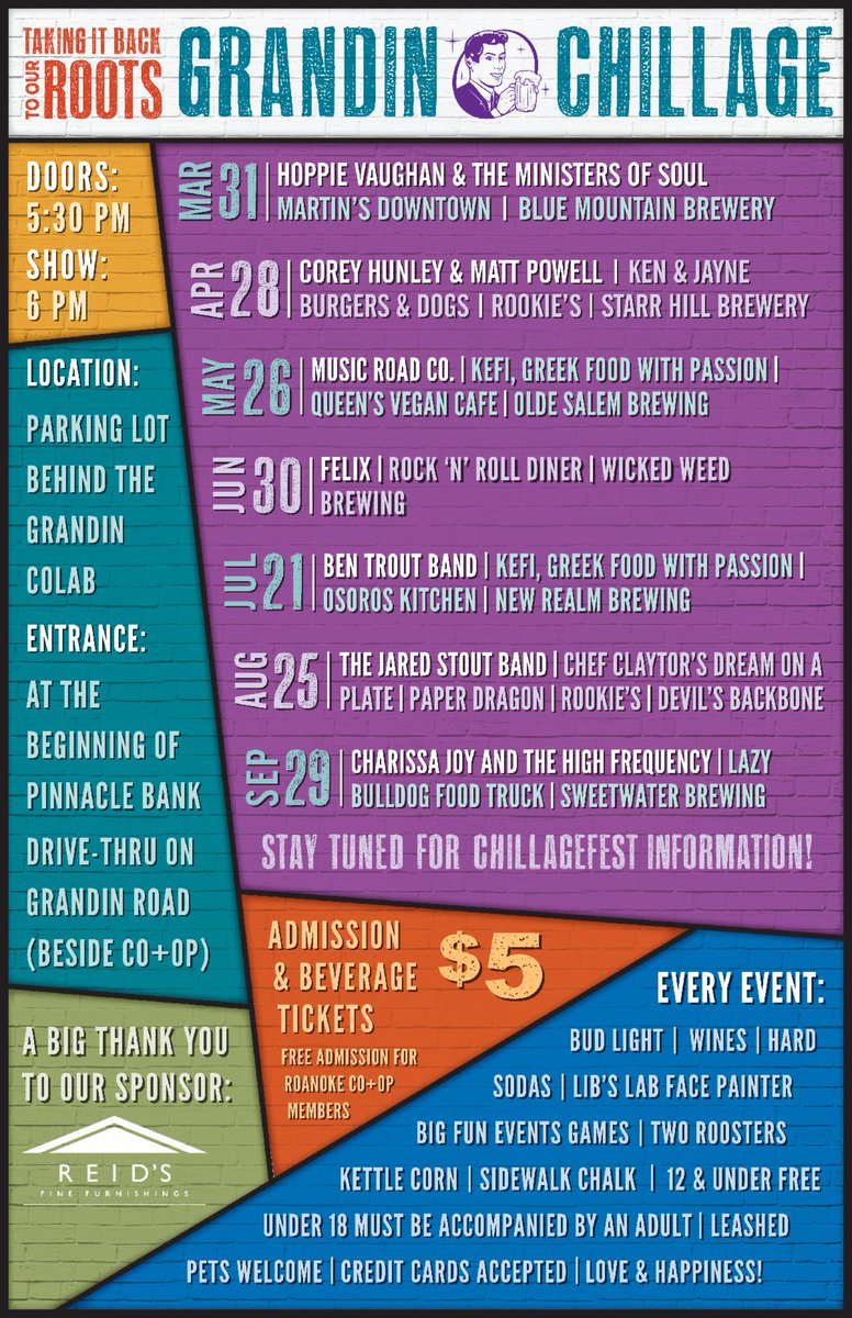CleanValley's tweet image. Have you been to the Grandin Chillage this year? CVC is happy to be one of the sponsors of this great community event! You still have three more chances, and the next event is this Friday, July 21! Tickets are $5, and the gates open at 5:30pm. #grandinchillage