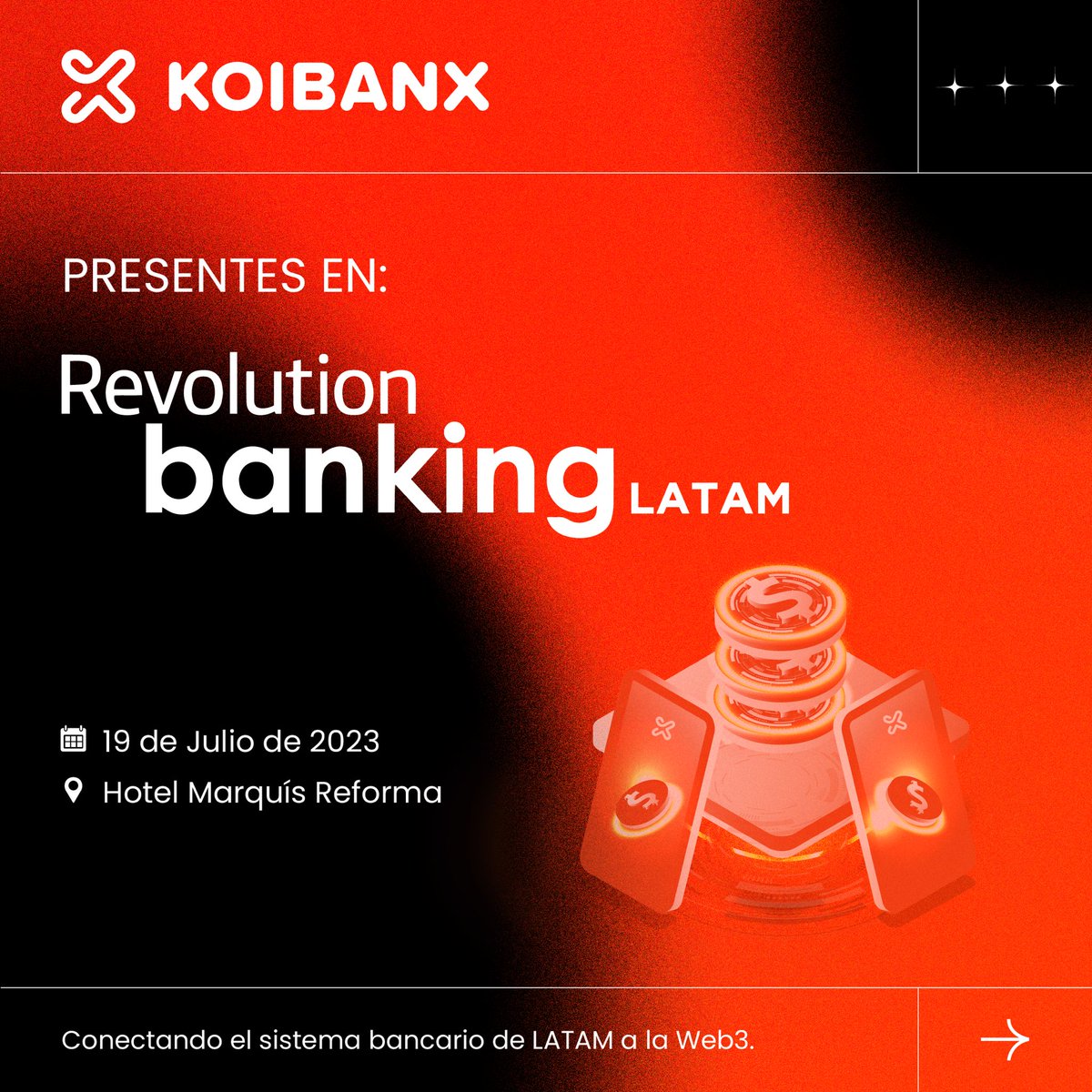 koibanx's tweet photo. Patrocinadores de la 13ª Edición de Revolution Banking Latam en México 🌐🚀  ✔️+ 30 oradores ✔️+ 400 asistentes ✔️+ 15 partners tecnológicos  🗓️ Hotel Marquís Reforma | 19 de Julio de 2023.   Conoce más de este gran evento aquí https://t.co/MHddF4ZiQ6 https://t.co/f6k4XOMQh1