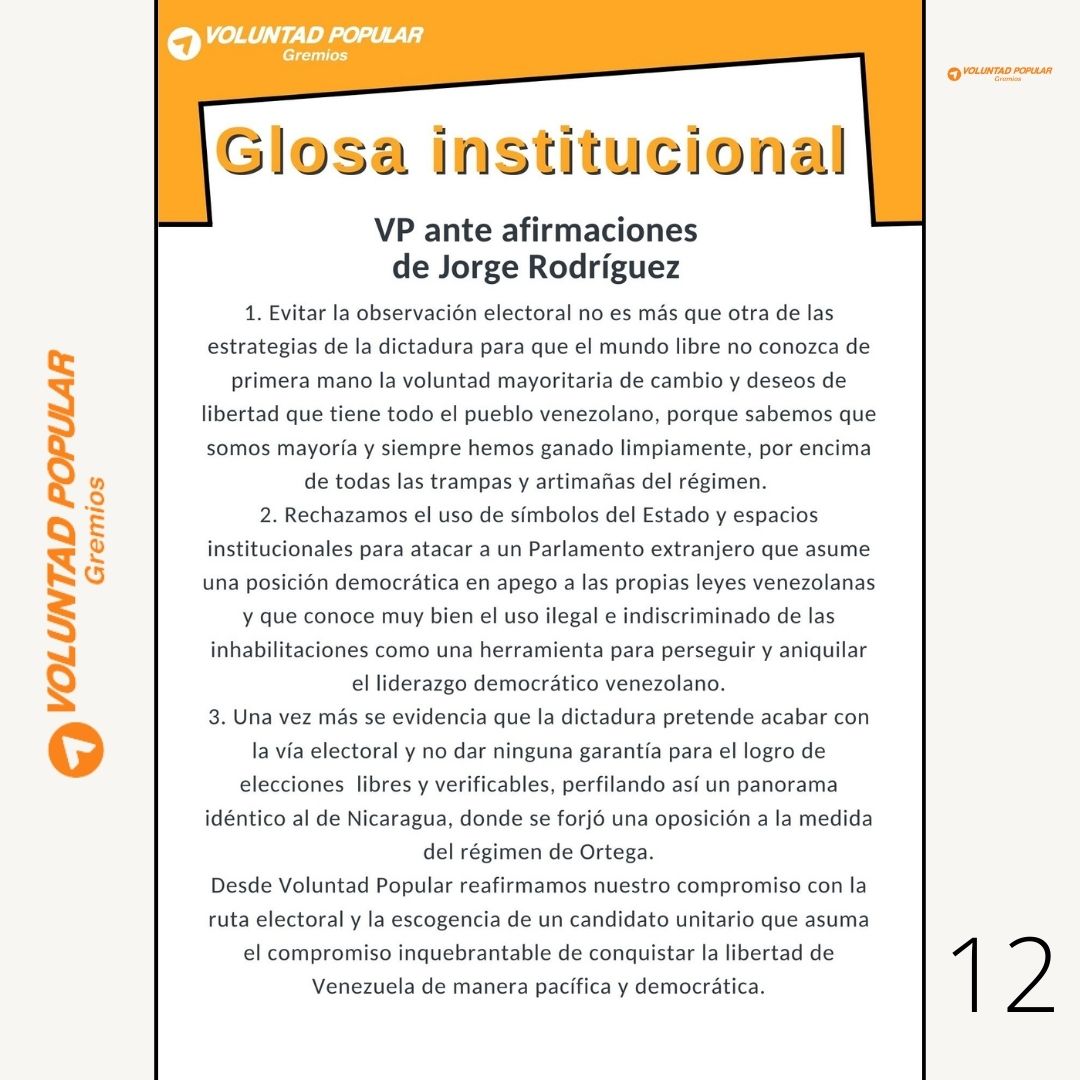 Boletín Informativo del sector Gremios de Voluntad Popular N°48, con las informaciones más resaltantes de nuestro sector durante la semana 🇻🇪

<a href="/freddysuperlano/">Freddy Superlano</a> 
#VenezuelaPuede