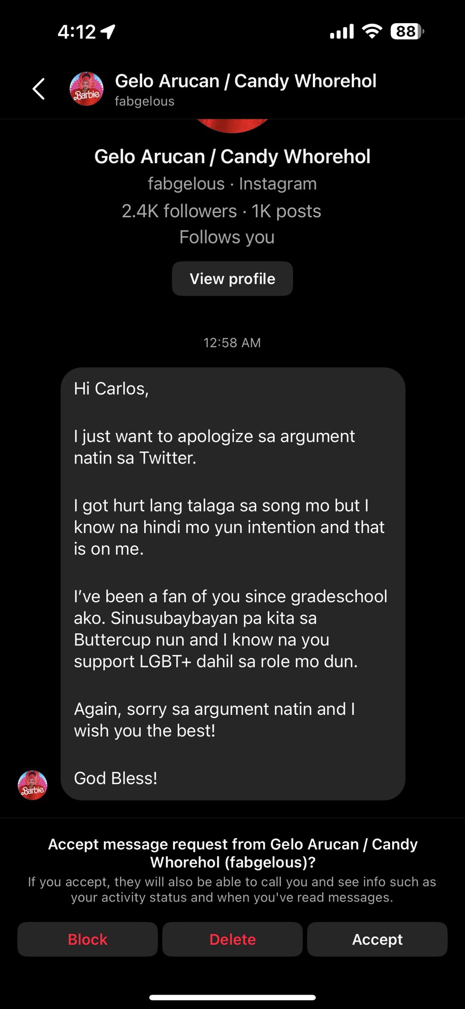 Carlos Amir Agassi on Twitter "Thank you, kahit celebrity, artista