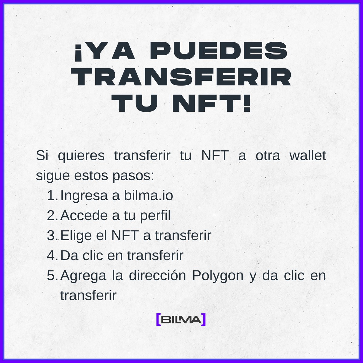 ¿Quieres transferir tu NFT a otra wallet?🤔

Ya puedes hacerlo desde nuestro sitio, sigue estos pasos: