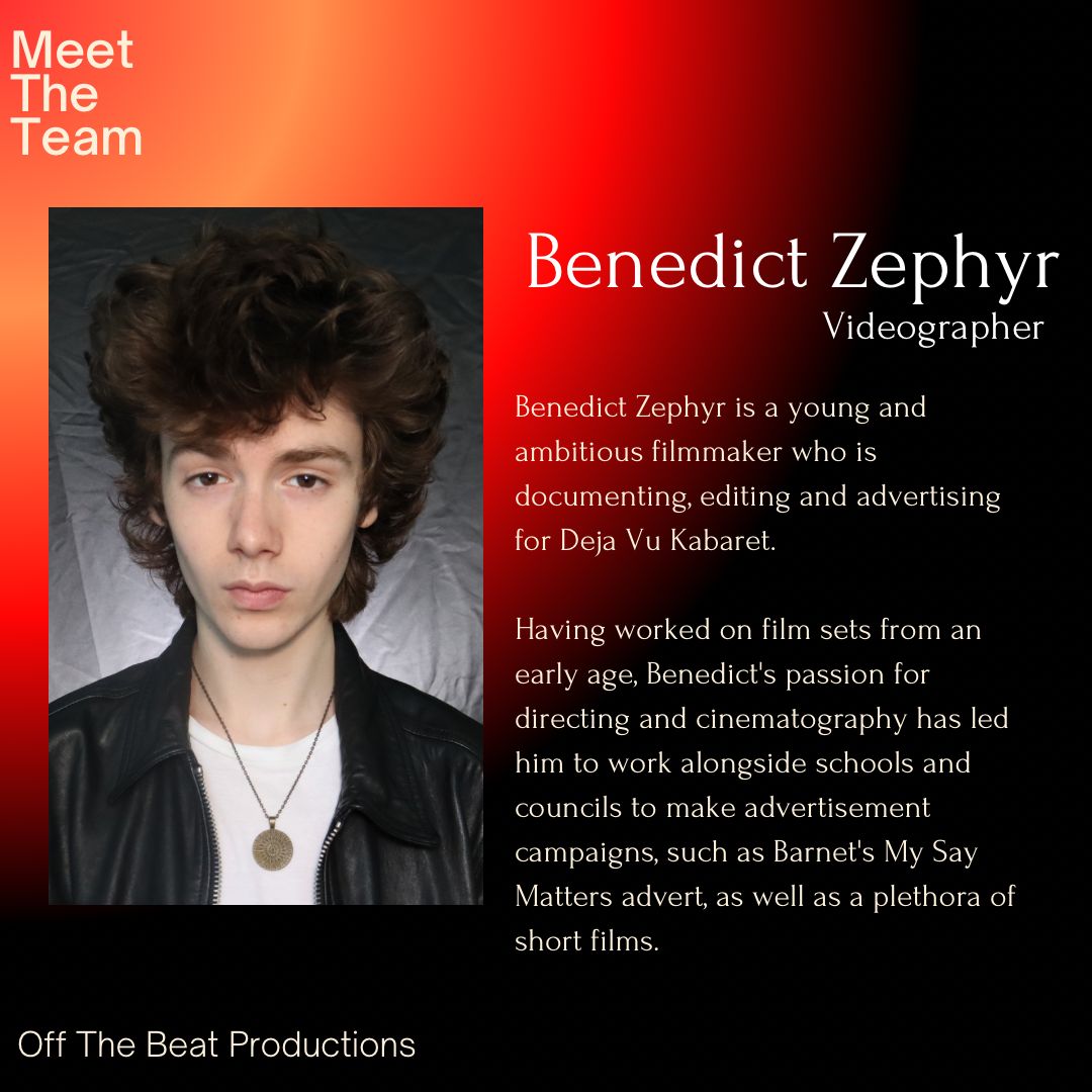 We’re thrilled to have Benedict Zephyr on our team as a videographer. Benedict is a young, ambitious filmmaker who has been documenting, editing, and advertising for Deja Vu Kabaret!💋

#videographer #media #actor #performer #dancer #artists #theatre #theatrelondon #newwriting