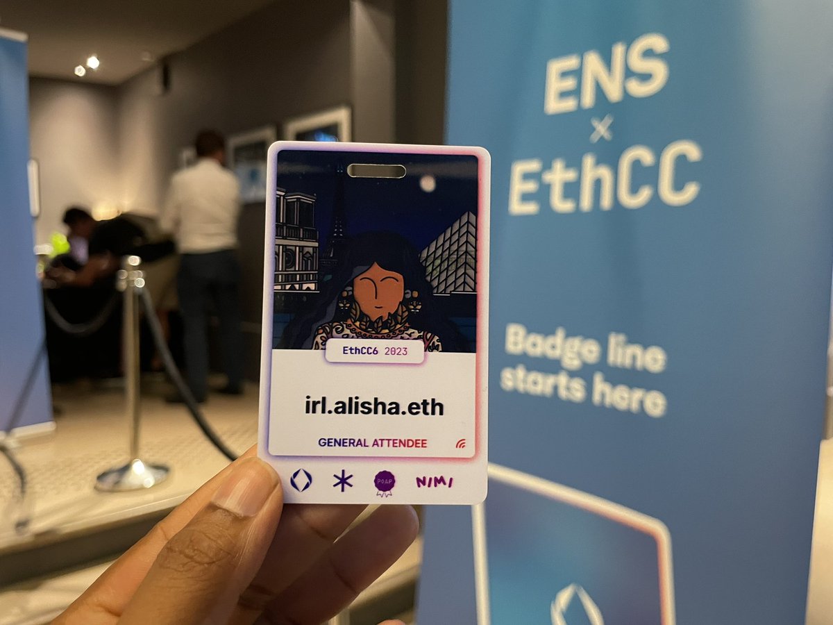picked up my ENS x POAP x IYK x Nimi card at ETHCC
