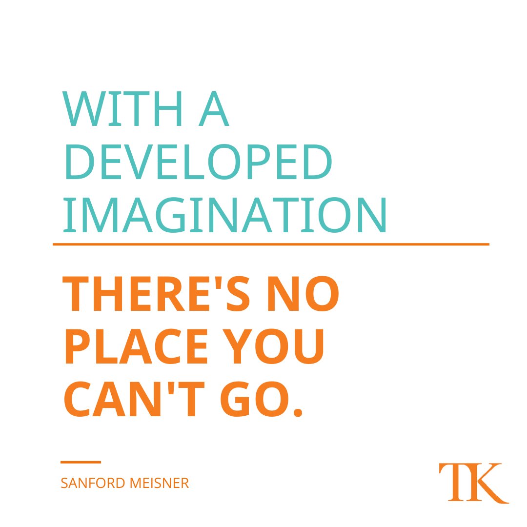 An athlete needs strength, endurance, agility. An actor needs a fruitful, flexible, and expansive imagination. Imagination is a creative muscle that you can absolutely practice tapping into.

#meisnerquotemondays #tkstudio #meisner #nycactor #actortraining #actinginspiration