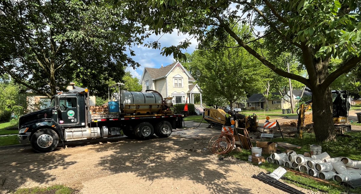 Western Utility is onsite in West #Chicago! Check our team out on a recent job site #directionaldrilling to place a 1” water main to a single family residence.