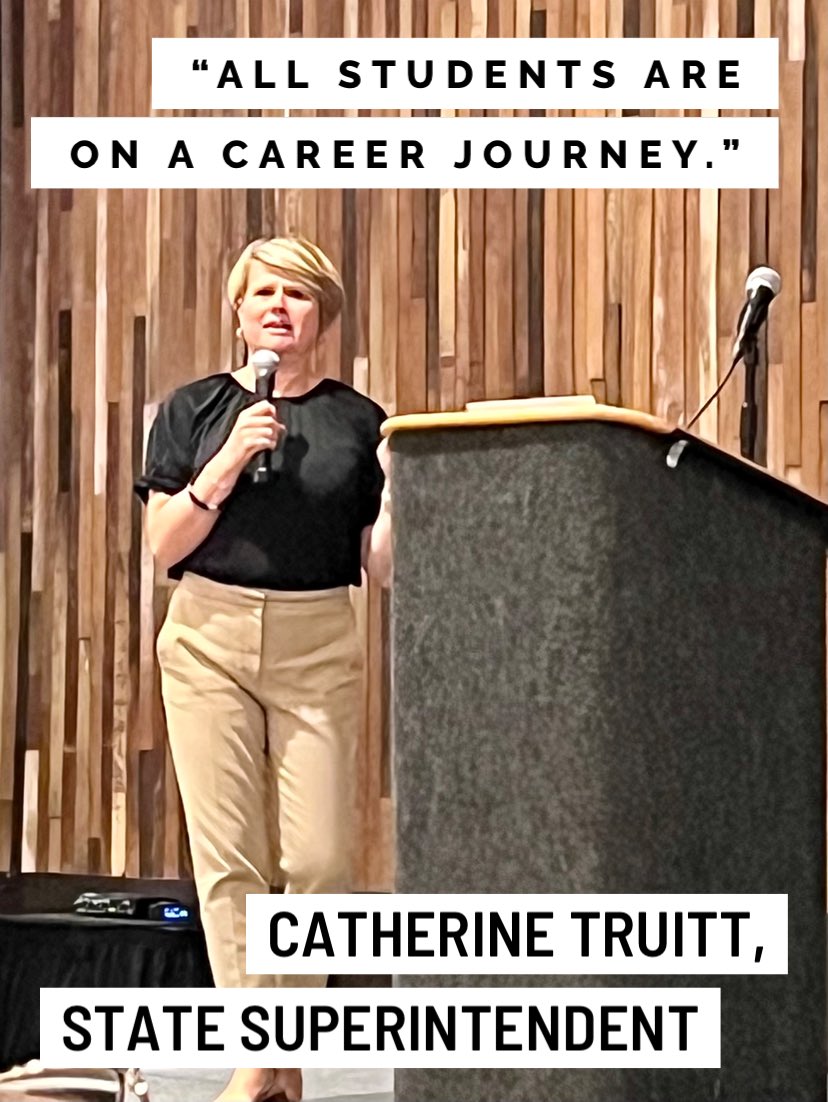 JonesCounty_CTE's tweet image. Thanks for the work you &amp;amp; your team are doing. She agrees that, “The end goal is a CAREER.” @CTEforNC #CTESC23