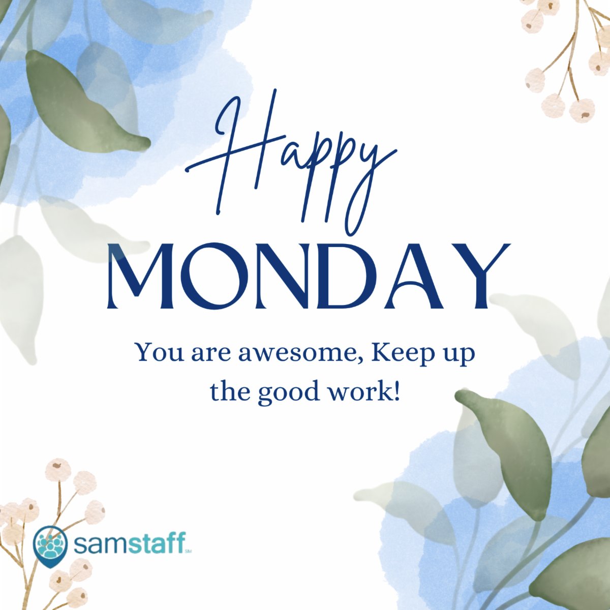 samstaff2017's tweet photo. Monday...new week, fresh start. #samstaff #changingstaffing #changinglives #HIMstaffing https://t.co/5wnJRHdaeb