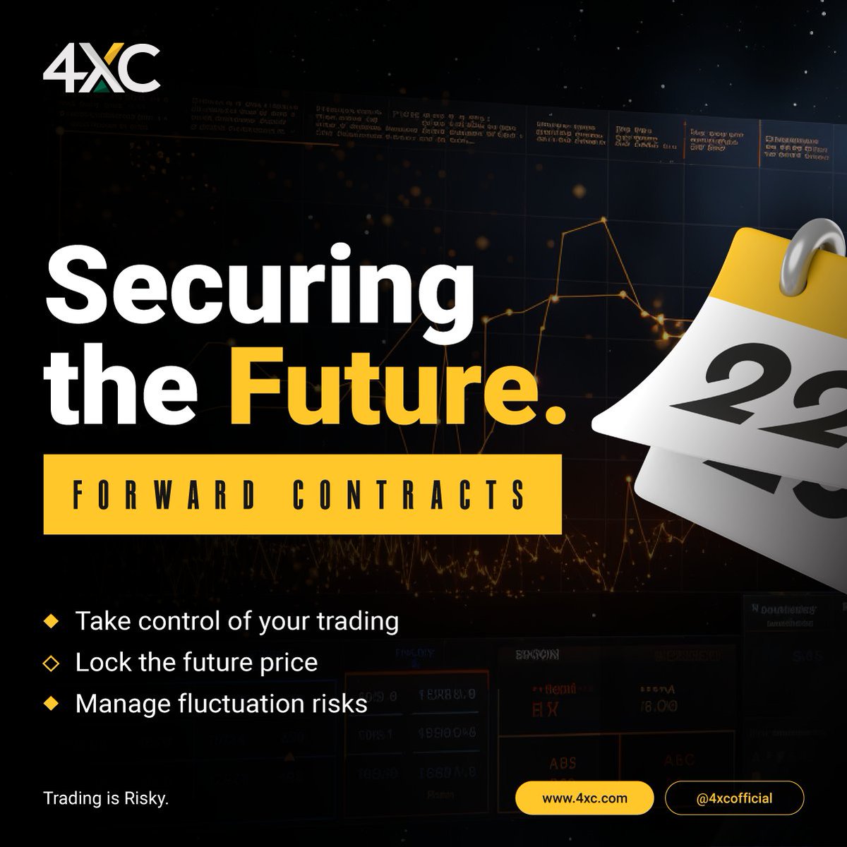 4xcglobal's tweet photo. Take control with Forward Contracts trading!📈
*Trading Is Risky.
#4XC #ForwardContracts https://t.co/3yl7MsJ9ID