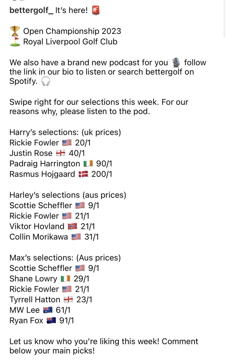 BetterGolftips_'s tweet photo. Open Championship tips and podcast have been released! 👇 🎙️ https://t.co/3BHJr6qggr
