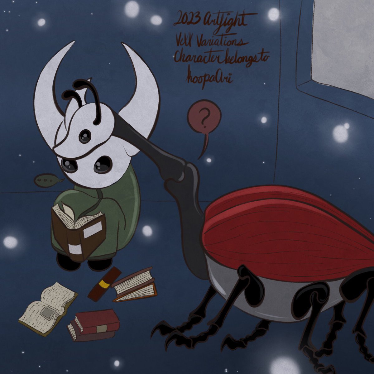 FurryVexx's tweet photo. Artfight attack on KoopaArai :D  
I absolutely LOVE weevils and that giraffe weevil is so adorable I had to draw it

#hollowknight #game #fanart #hollowknightfanart #artfight #artfightattack #artfight #vampire #weevil #bossfight #gameoc #artfightattacks #hollowknightfanart https://t.co/775Eyz8sCS