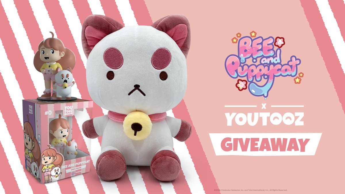 #BeeandPuppyCat youtooz giveaway ✨ retweet for the vinyl figure & like for puppycat's plushie 💫 3 winners for each announced on the 21st!