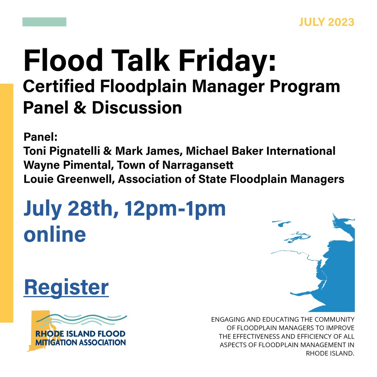 RIFMA2017's tweet photo. There are many professional certifications out there... If you are working in local government, planning, engineering, architecture, real estate, building sciences or related fields you have heard about CFMs or Certified Floodplain Managers. Register to learn more about CFM! https://t.co/UGjGjLVrWw