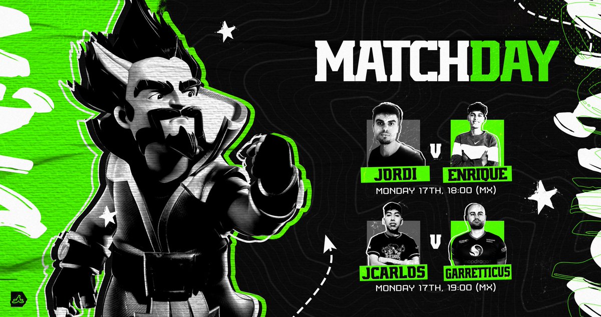 🟢The Bexha Cup Male Edition 🟢
⚪️Lunes 17
⏳6 &amp; 7pm 🇲🇽
🟢<a href="/G3n_28/">~Enrique?</a>🇻🇪🆚 #Jordi🇪🇸
⚪️<a href="/___JCARLOS___/">JCARLOS</a> 🇧🇴🆚 <a href="/garretticus_coc/">Garretticus</a> 🇺🇸
🟢Cámaras on 🎥
⚔️2  Semana de enfrentamientos 🔥💪🏽
✨Los espero en 👇🏽
🟣 twitch.tv/andreas_bexha