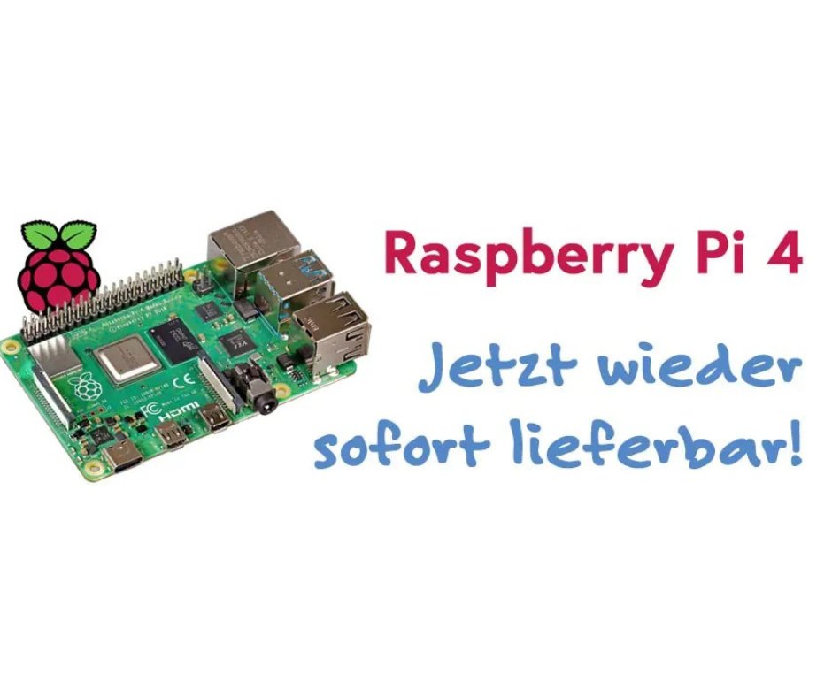 MagPi_DE's tweet photo. Raspberry Pi 4 jetzt wieder sofort lieferbar!
https://t.co/yLBpmvNSHA

#raspberrypi #raspberrypi4 #rpi #mcu #diyelectronics #electronicsprojects #programming #raspberrypiproject https://t.co/R8ZgQCsDzi