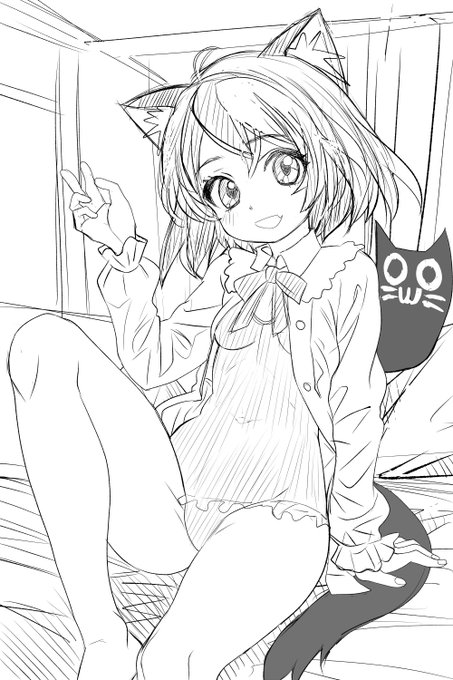 これは白ブラウスにワンピの水着もいいよね…っていうラフ絵です。 