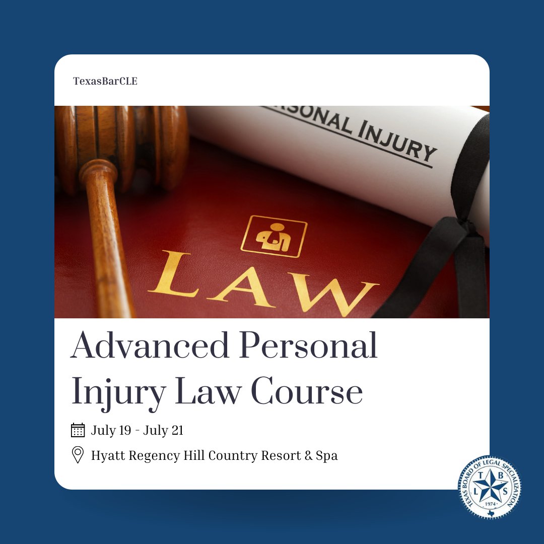 TBLScertified's tweet photo. San Antonio, here we come! Join us this week, July 19-July 21, for the 38th annual Advanced Personal Injury Law Conference. Don’t forget to stop by our booth to learn more about our services! Register now: https://t.co/5w0r1jyCgq
#BoardCertified #TXBCMatters #TexasParalegals https://t.co/cKppkx0tI0