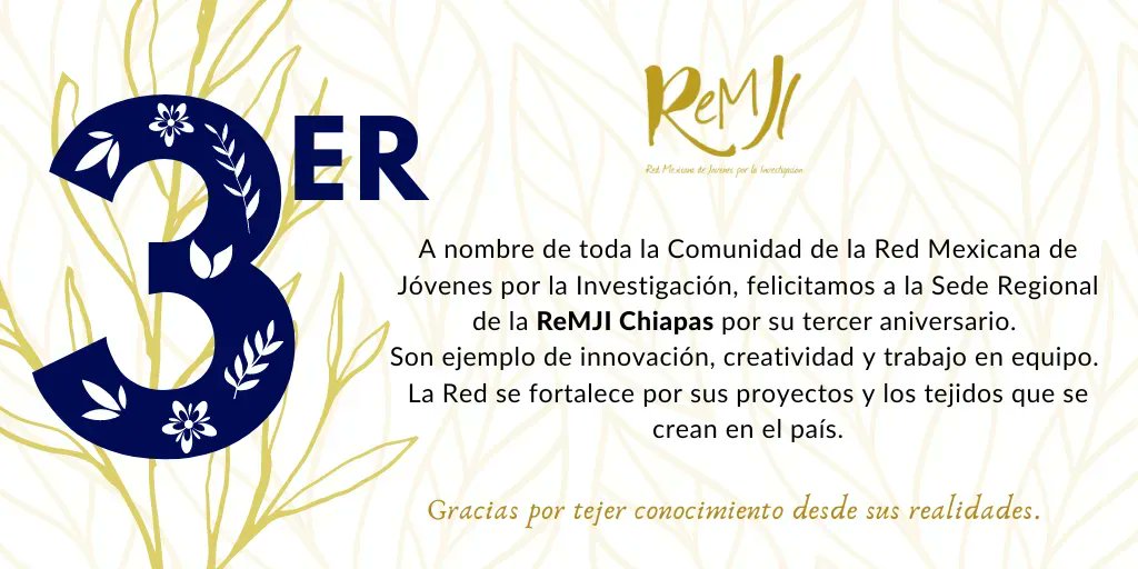 ReMJI_mx's tweet photo. Hoy compartimos la alegría por el 3er aniversario de la @ReMJI_Chiapas, que su energía y empeño sigan siendo inspiradores para la #ReMJI, enhorabuena.
#ReMJIChiapas
#TercerAniversario https://t.co/pFjPDOY3cv