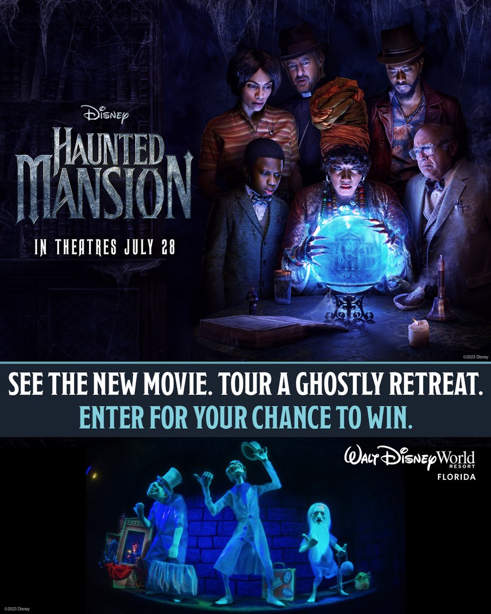 DisneyStudiosCA's tweet image. Canada, home is where the haunt is! In celebration of #HauntedMansion materializing in theatres July 28th we’ve got a special contest for you. Enter for your chance to win a vacation to the Walt Disney World Resort in Florida... (1/4)
