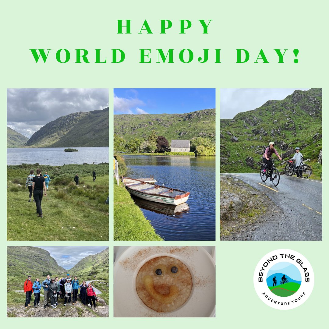 BTGToursIreland's tweet photo. 🥾⛰🚲🌊💚🍽📷
Happy World Emoji Day! These are just some of the emojis we associate with our multiday tours... Let us know which ones you would use!
#worldemojiday #beyondtheglassadventuretours #exploreireland #visitireland #discoverireland #wildatlanticway https://t.co/XcNTTSyrsK