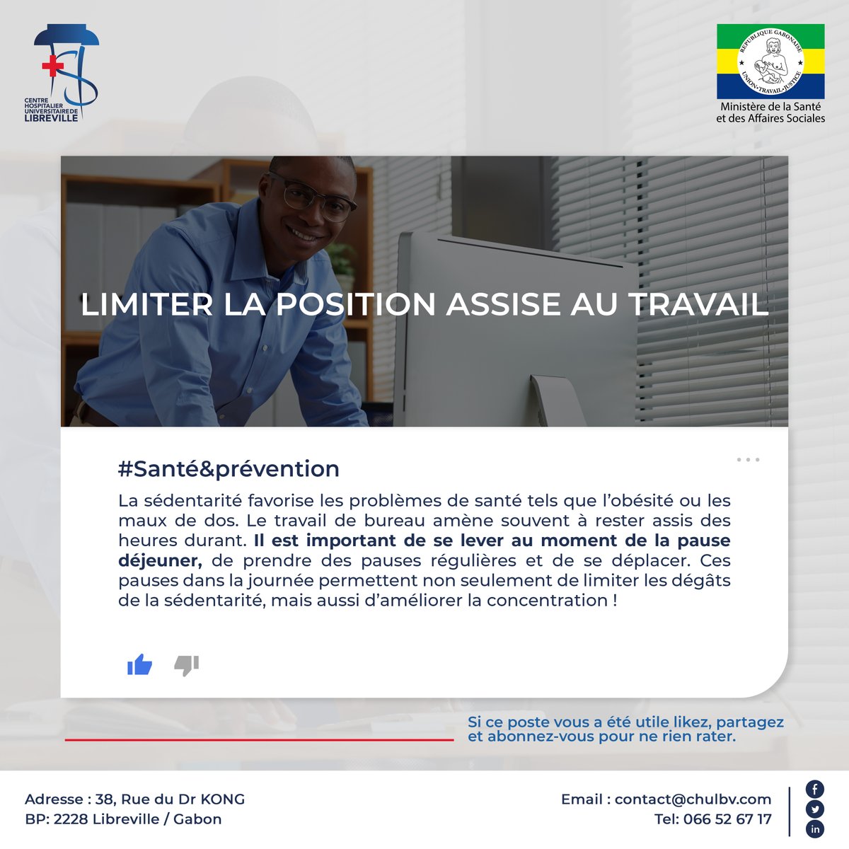 Un corps en mouvement est un corps en éveil.

<a href="/SanteSocialeGA/">Ministère de la Santé et des Affaires Sociales</a>