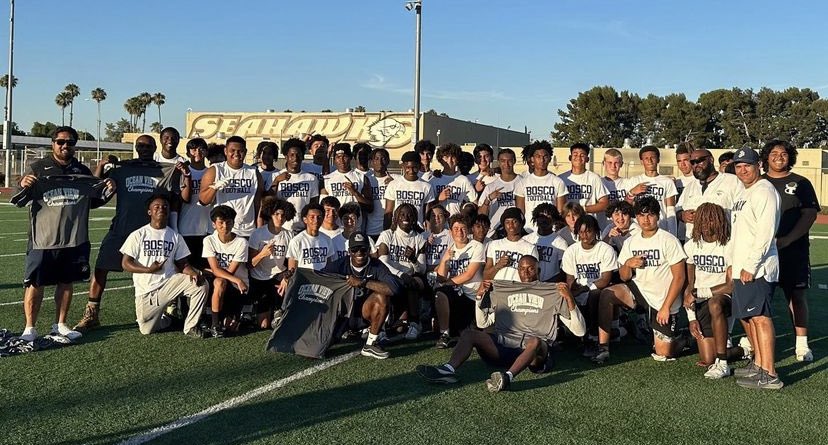 KauaheS's tweet photo. got the W this past weekend at the ocean view high school freshman 7v7 classic 🏆 @boscofootball https://t.co/o99u5LOhNZ