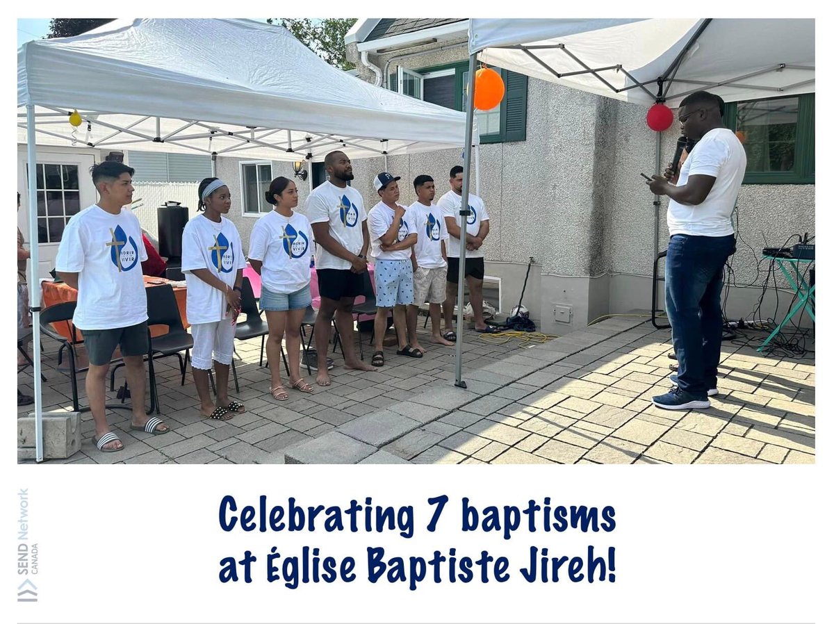 SendNetworkCA's tweet photo. Celebrating 7 recent baptisms at Église Baptiste Jireh! Pray for this church family (planted in 2017) as they serve their Montréal Est community in both French and Spanish.

@SendMontreal #SendMontreal #CNBCQuebec #SendNetworkEspanol @SNEspanol https://t.co/191h5UgRrV