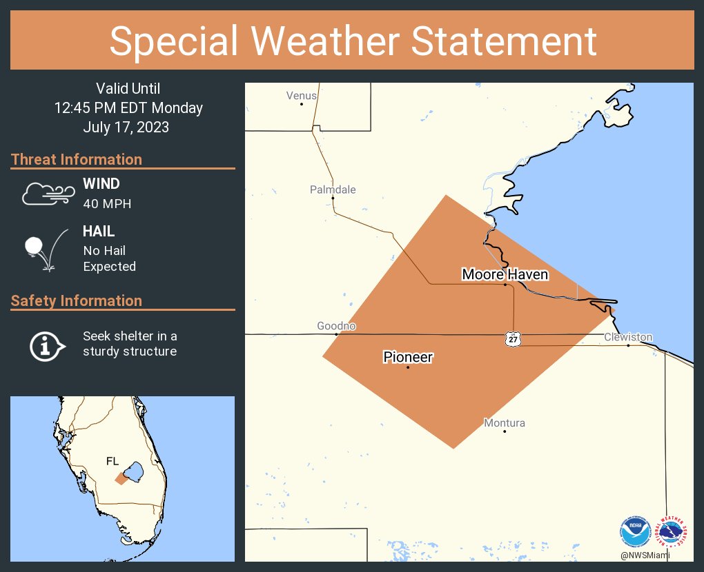 NWS Miami on Twitter "A special weather statement has been issued for
