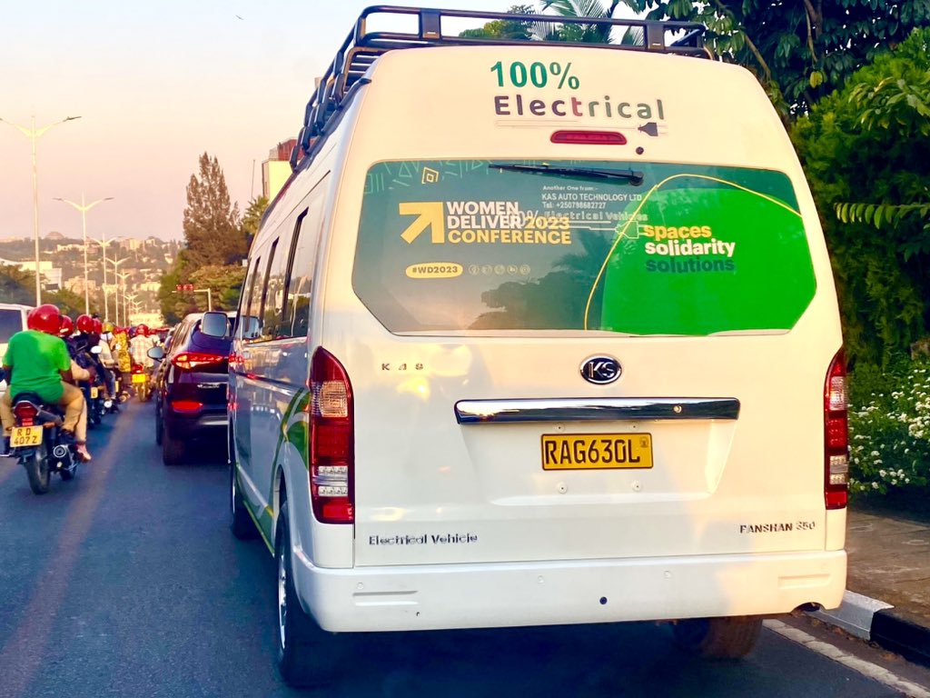 On the streets of Kigali … This vehicle is 100% electrical. The future is already here!!