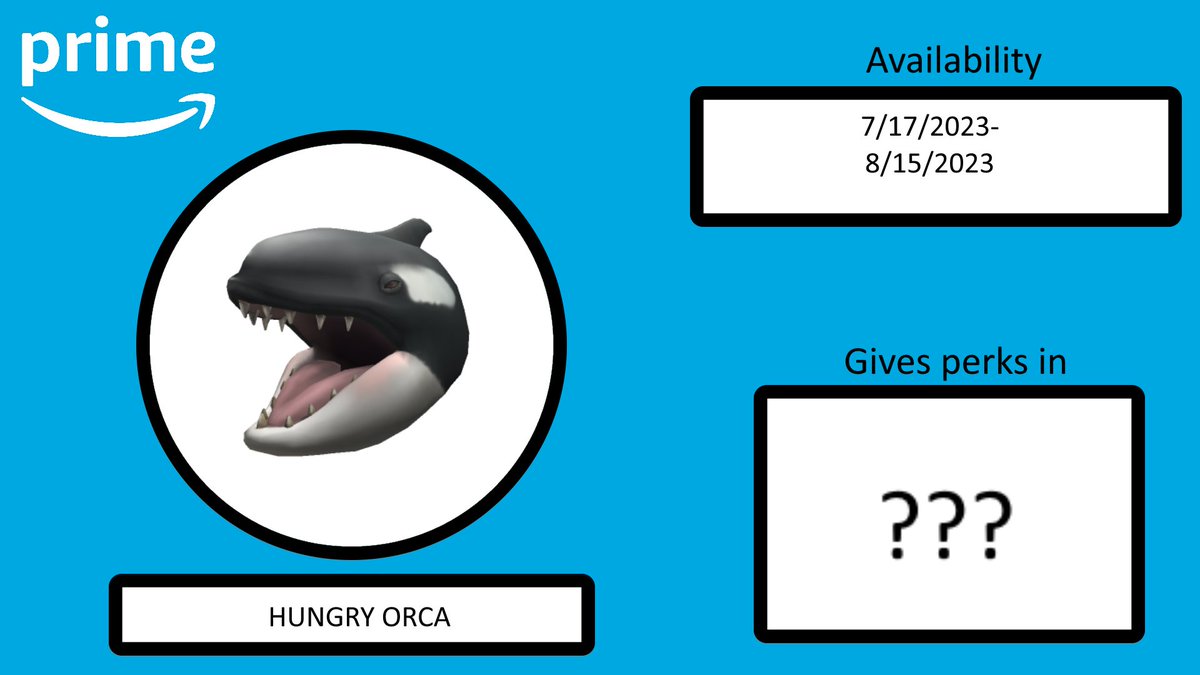 HOW TO GET Hungry Orca On Roblox ( Prime Item) 