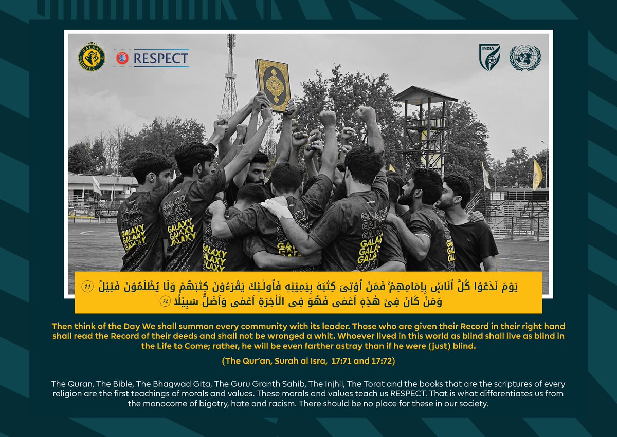 galaxyfcsxr's tweet photo. Galaxy FC condemns the desecration of Holy Quran in Sweden, where pages were torn out of the Quran and burnt.

Disrespect of one religion anywhere is disrespect to all religions everywhere.

We at Galaxy FC strongly believe that every religion should be respected. https://t.co/DpZ7lXxdy5
