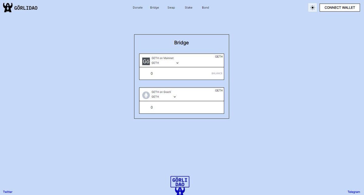 GoerliDAO's tweet photo. https://t.co/26fwS358yY

You can bridge GETH from mainnet to Goerli using the link above. https://t.co/nzkCbMHh3m